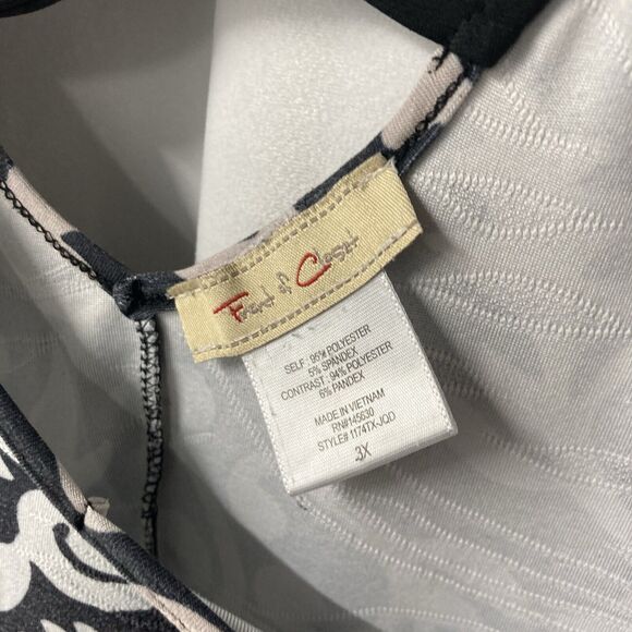 45-2 FRONT OF CLOSET black multicolor v-cut handkerchief hem sleeveless top 3X - Picture 4 of 6